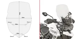 Pare-brise transparent, hauteur> 515 mm, largeur 440 mm